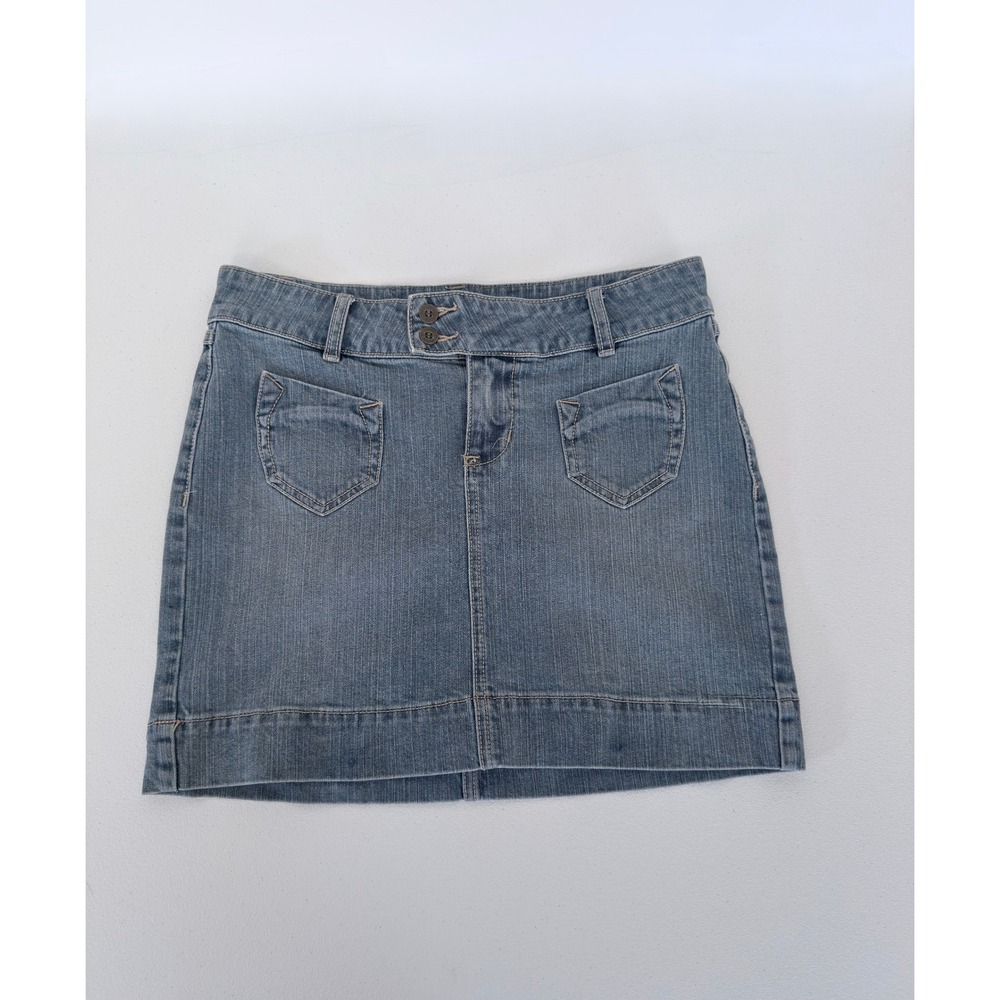 Route 66 Blue Denim Mini Skirt Womens Size 3/4 Medium Wash Y2K Jean Skirt